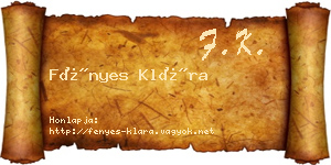 Fényes Klára névjegykártya